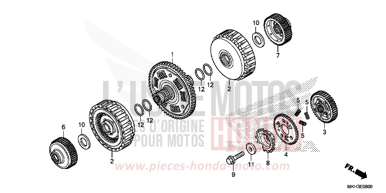 EMBRAYAGE for X-ADV 750 MAT BULLET SILVER (NH389) from 2020